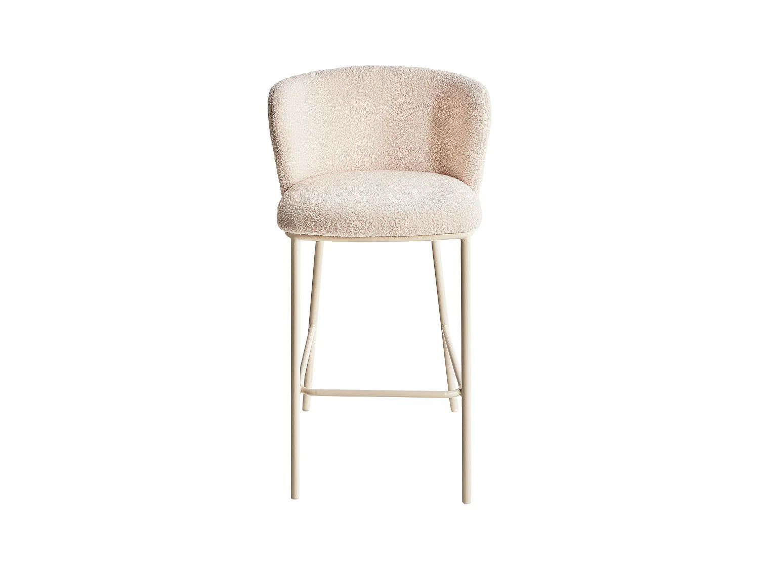 Lot de 2 chaises de bar MINA II Bouclé Beige clair