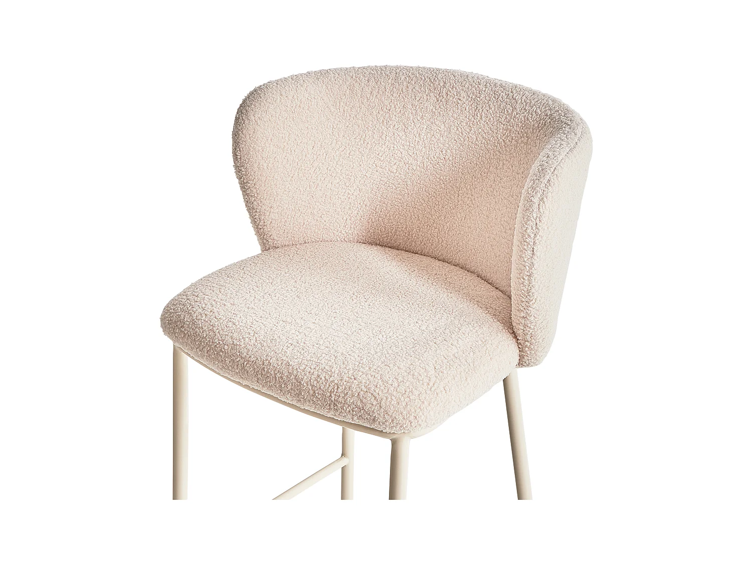 Lot de 2 chaises de bar MINA II Bouclé Beige clair