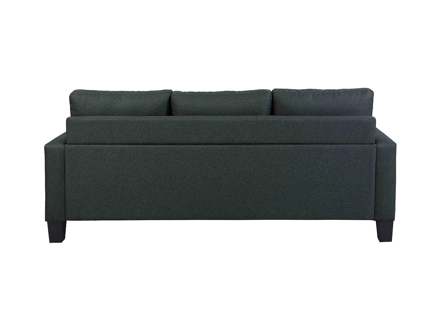 Canapé d'angle droit en tissu 3 places noir