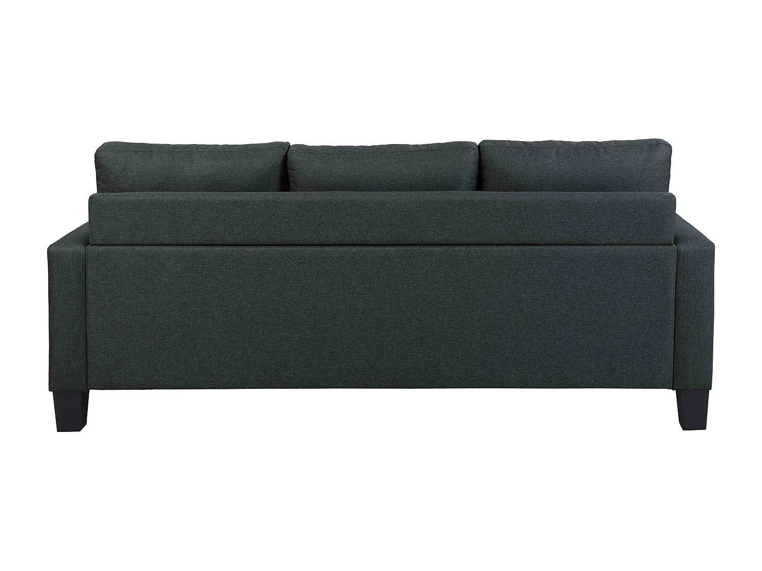 Canapé d'angle droit en tissu 3 places noir L 192 cm