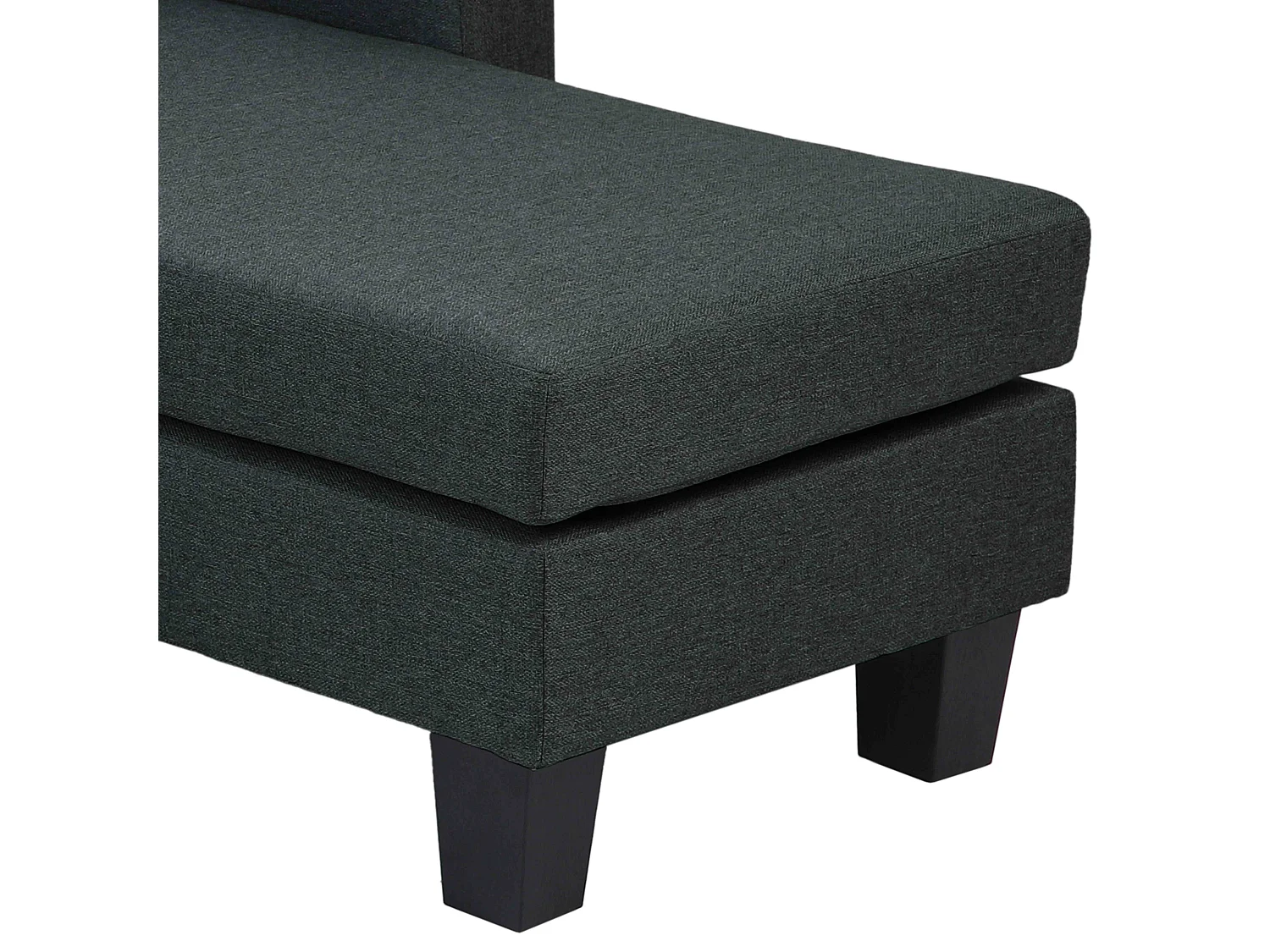 Canapé d'angle droit en tissu 3 places noir L 192 cm