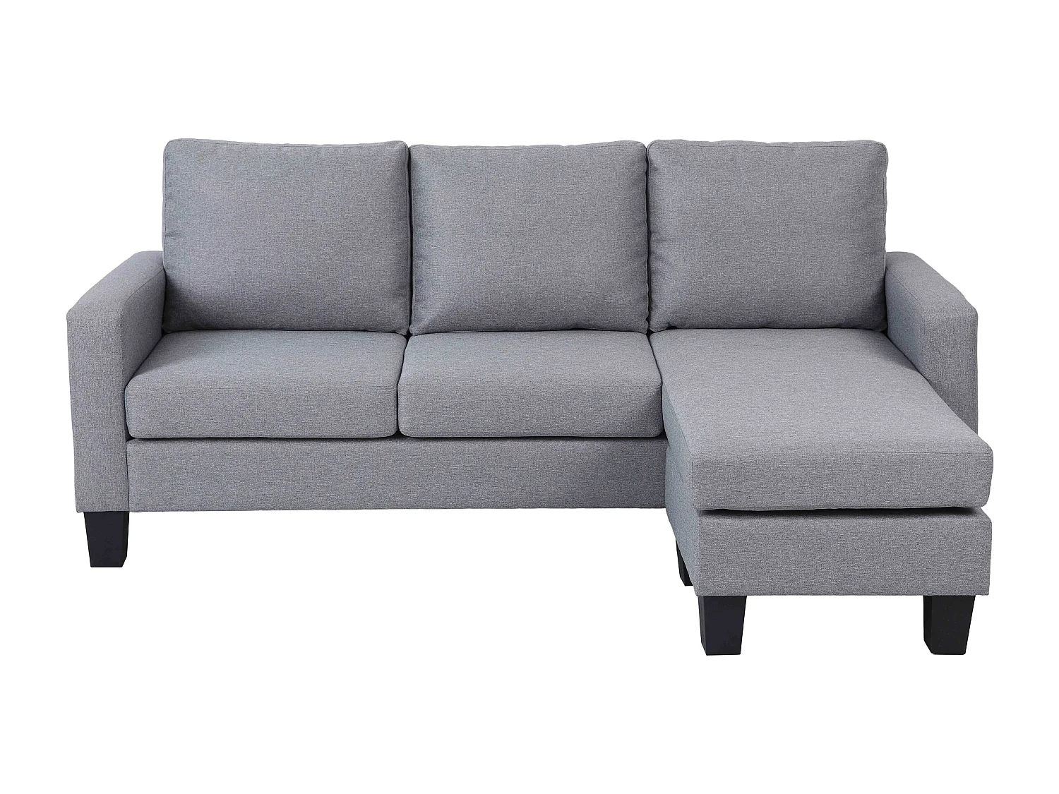 Canapé d'angle droit en tissu 3 places gris L 192 cm