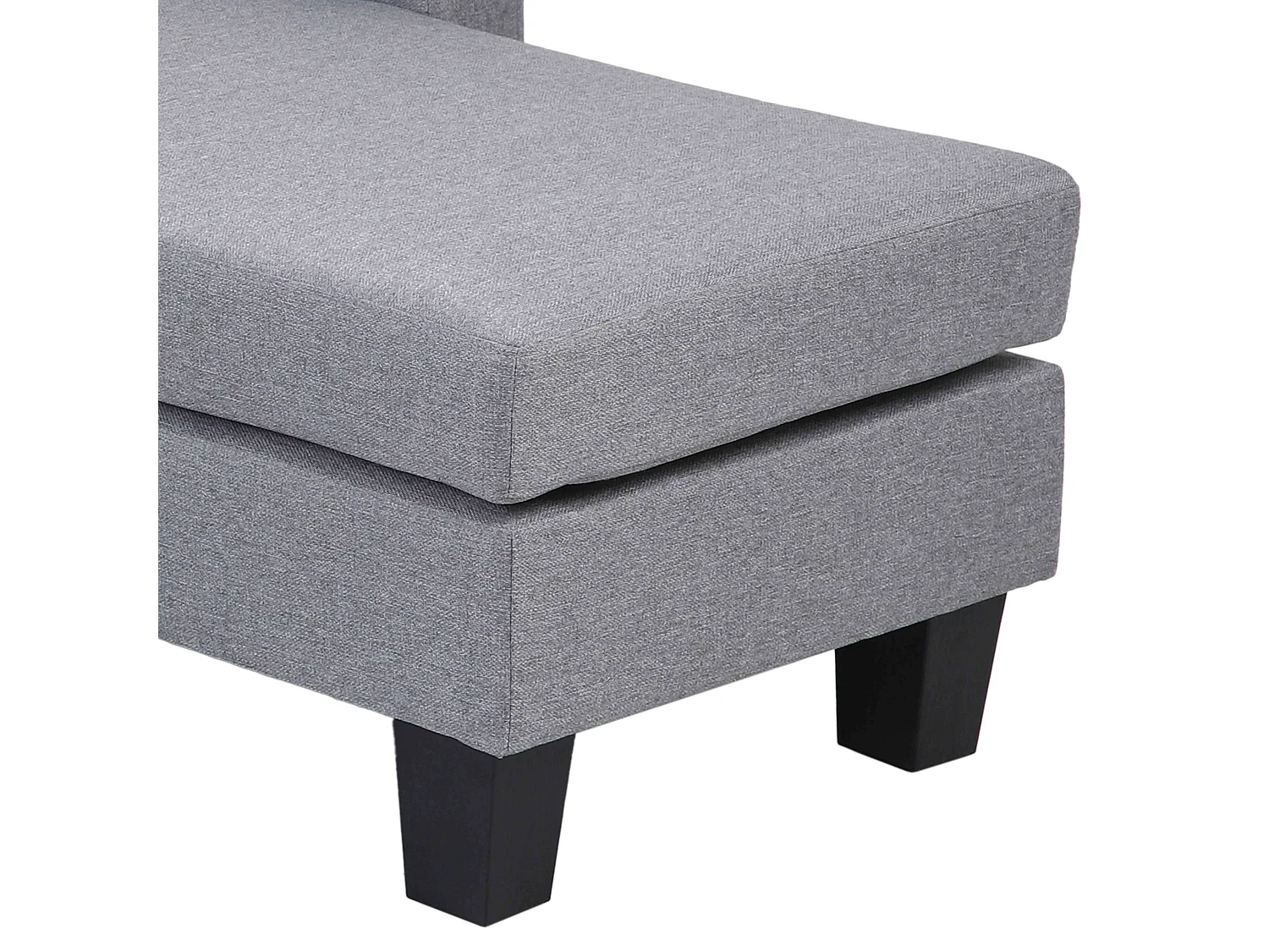 Canapé d'angle droit en tissu 3 places gris L 192 cm