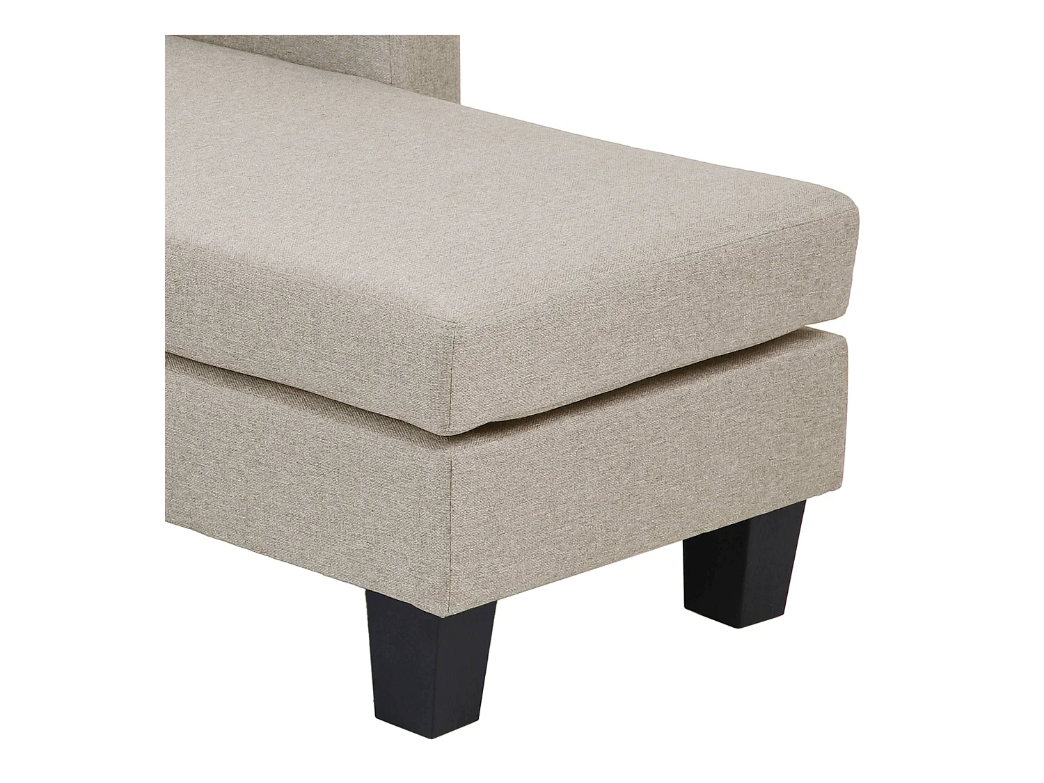 Canapé d'angle droit en tissu 3 places écru