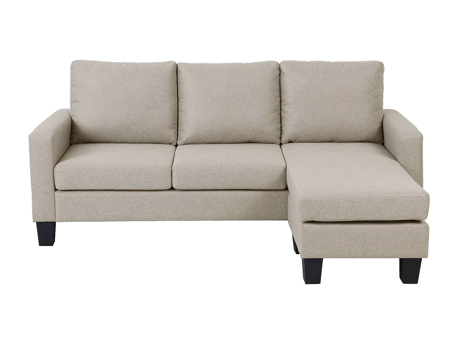 Canapé d'angle droit en tissu 3 places écru L 192 cm