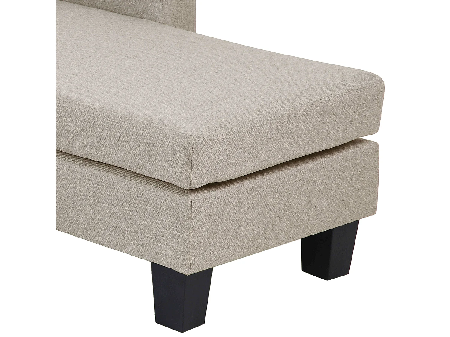 Canapé d'angle droit en tissu 3 places écru L 192 cm