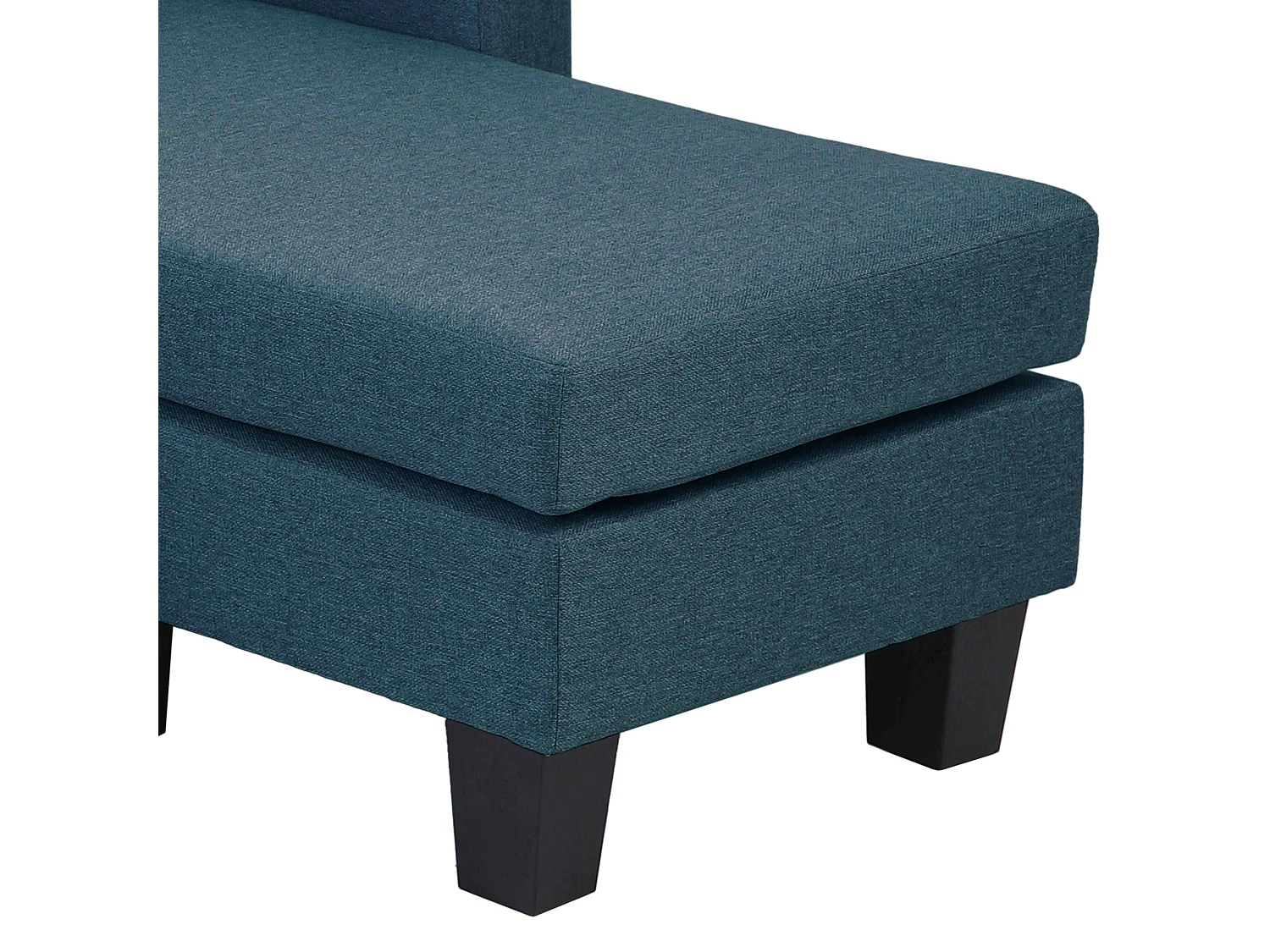 Canapé d'angle droit en tissu 3 places bleu