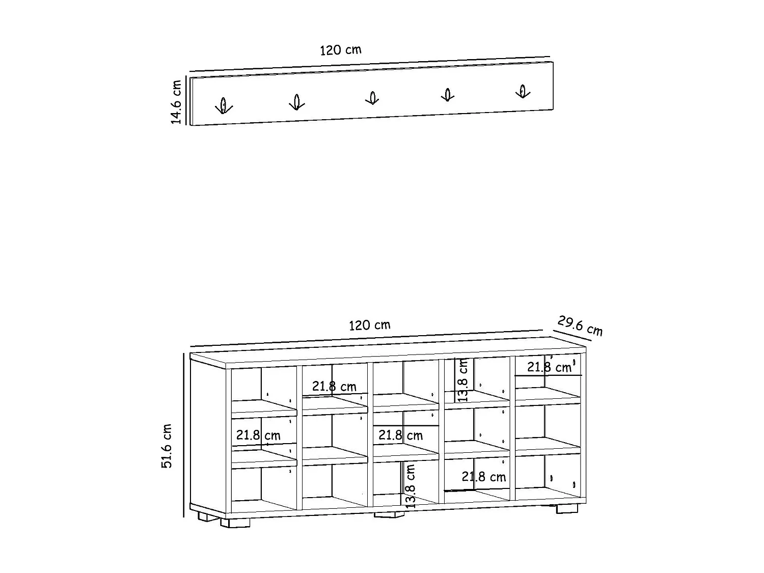 Schuhschrank Daisy Walnuss 9703