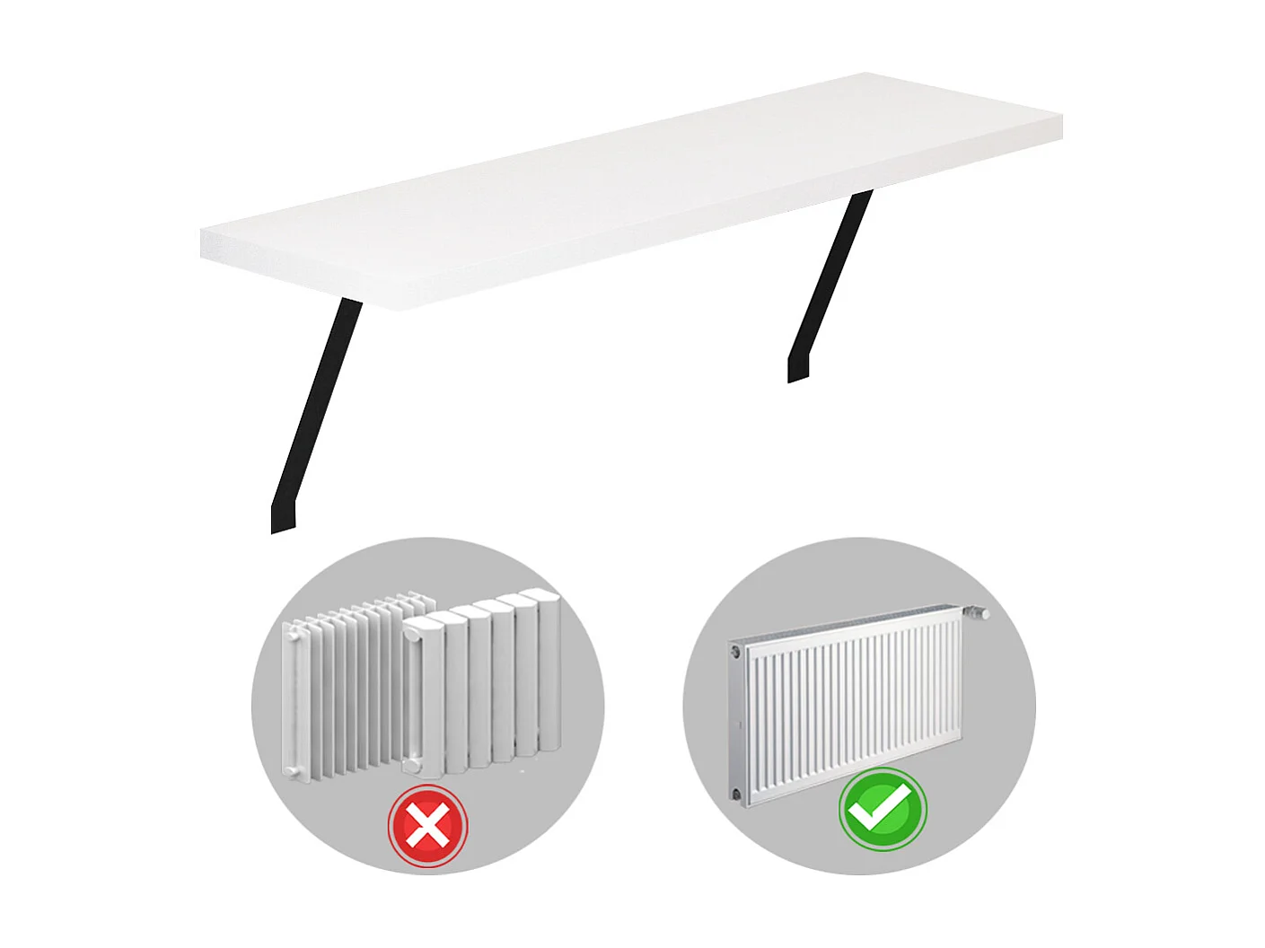 Heizkörperregal Adin Weiß 60cm ohne bohren 92420