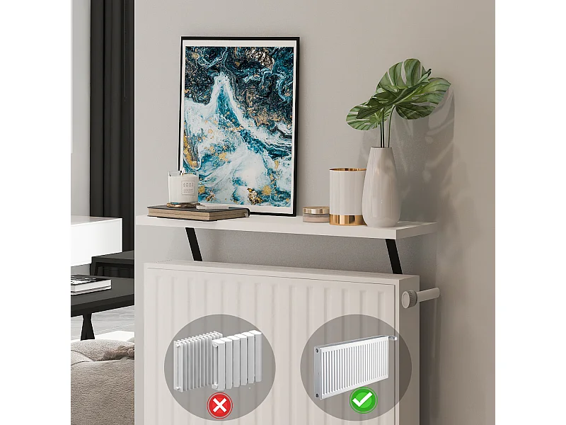 Heizkörperregal Adin Weiß 60cm ohne bohren 92420