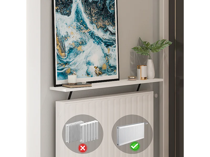 Heizkörperregal Adin Weiß 110cm ohne bohren 92444