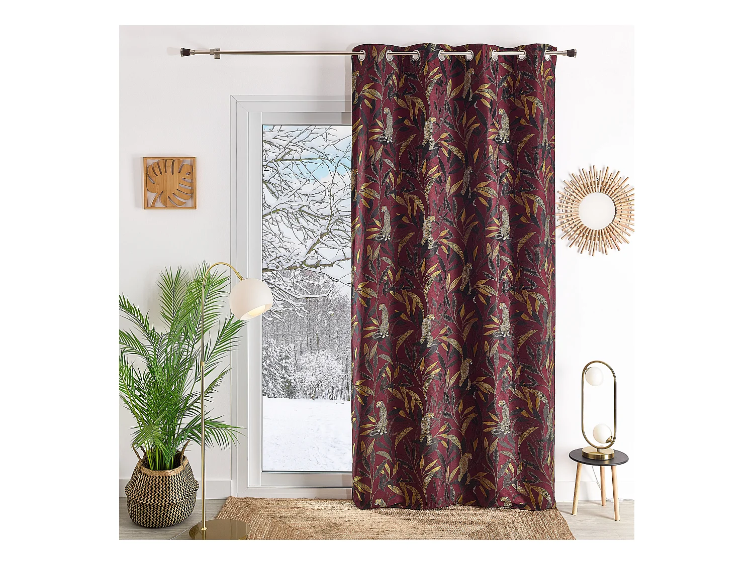 Jacquard-Vorhang mit Panther-Muster 140 x 260 cm