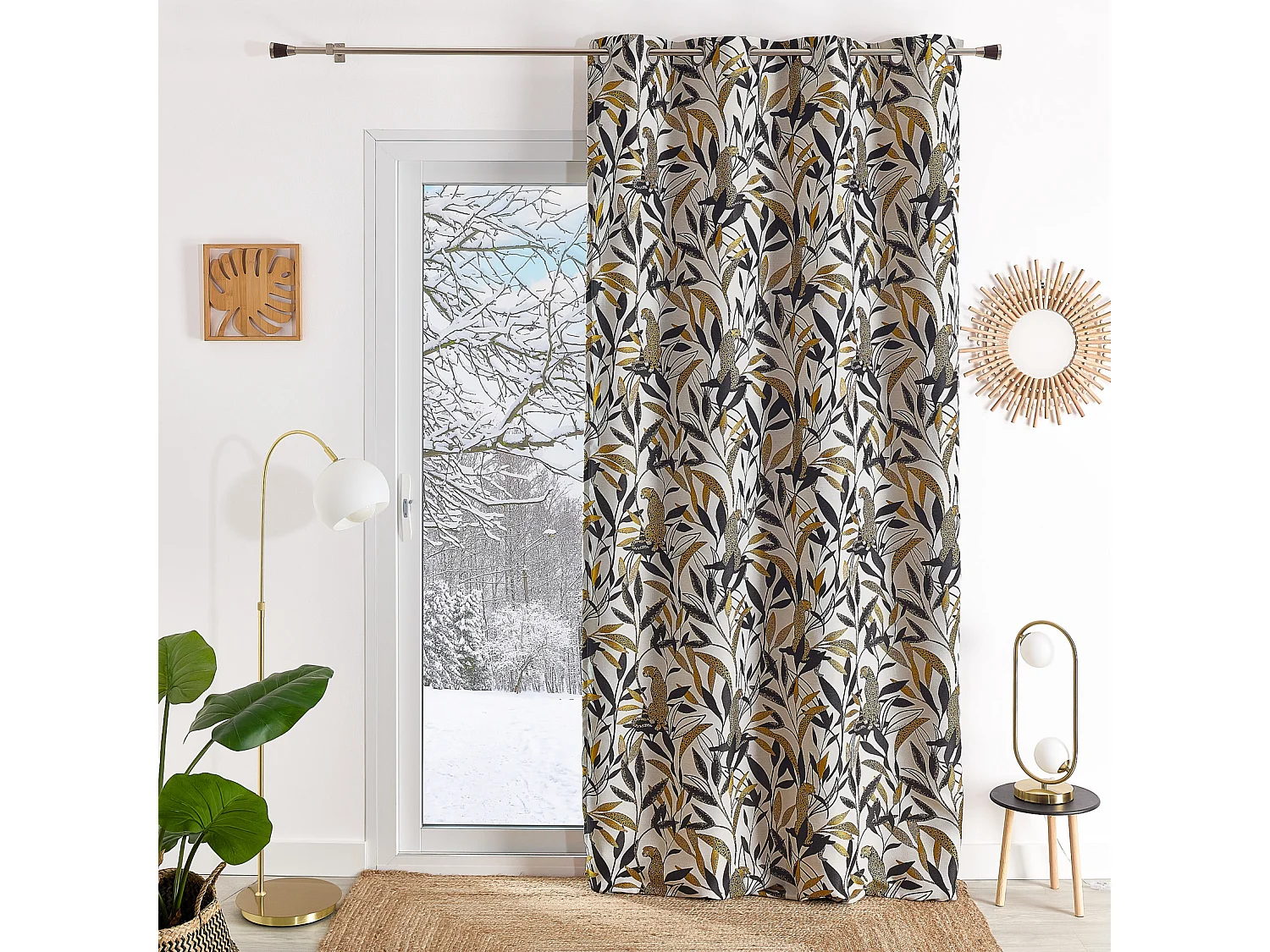 Rideau Jacquard motif panthère