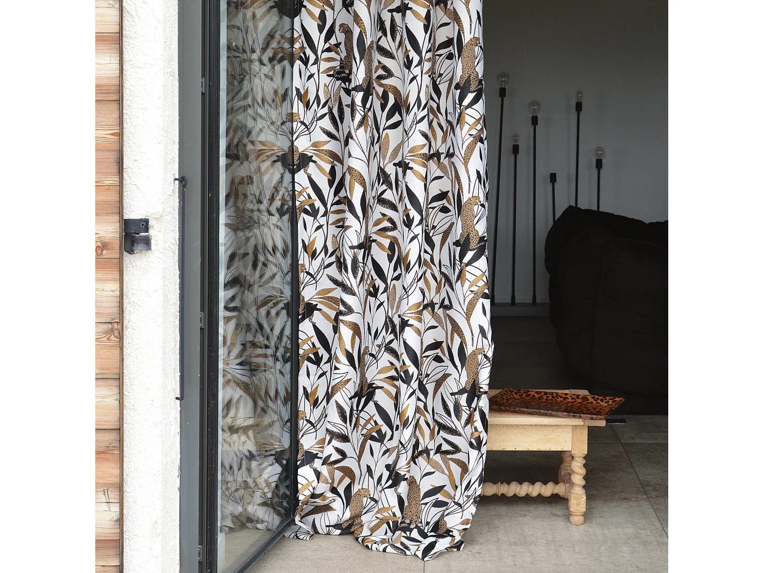 Rideau Jacquard motif panthère