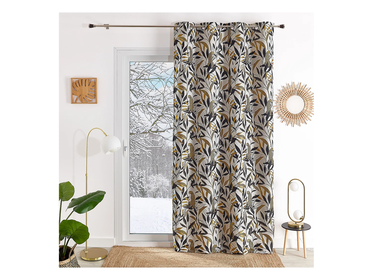 Jacquard-Vorhang mit Panther-Muster 140 x 260 cm