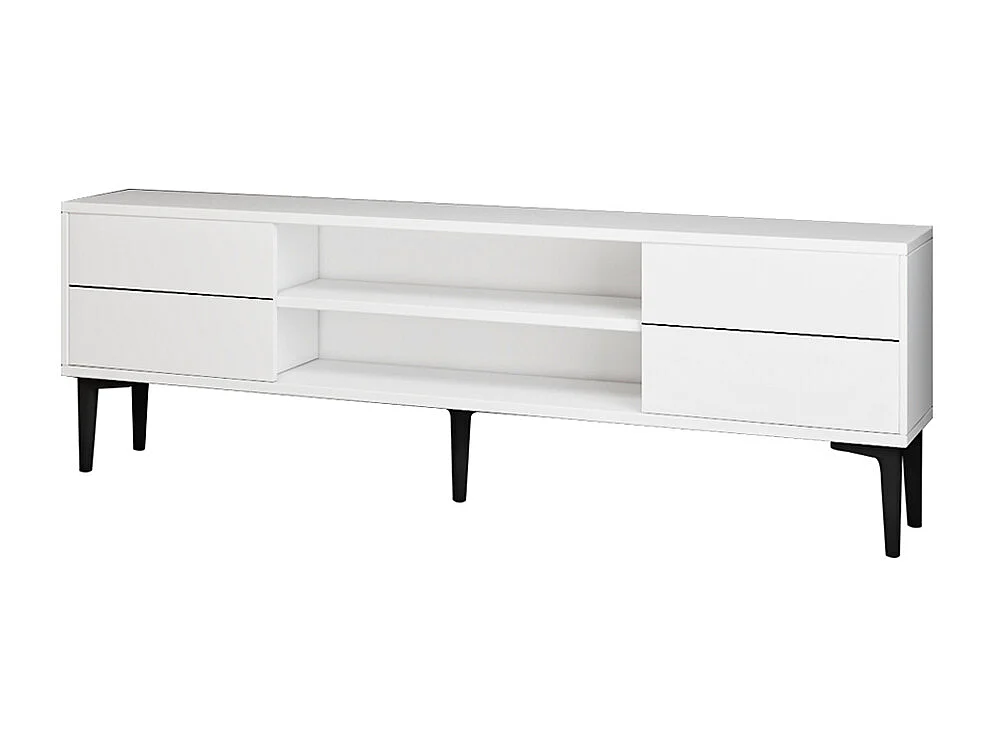 TV Lowboard Aragon Weiß Schwarz