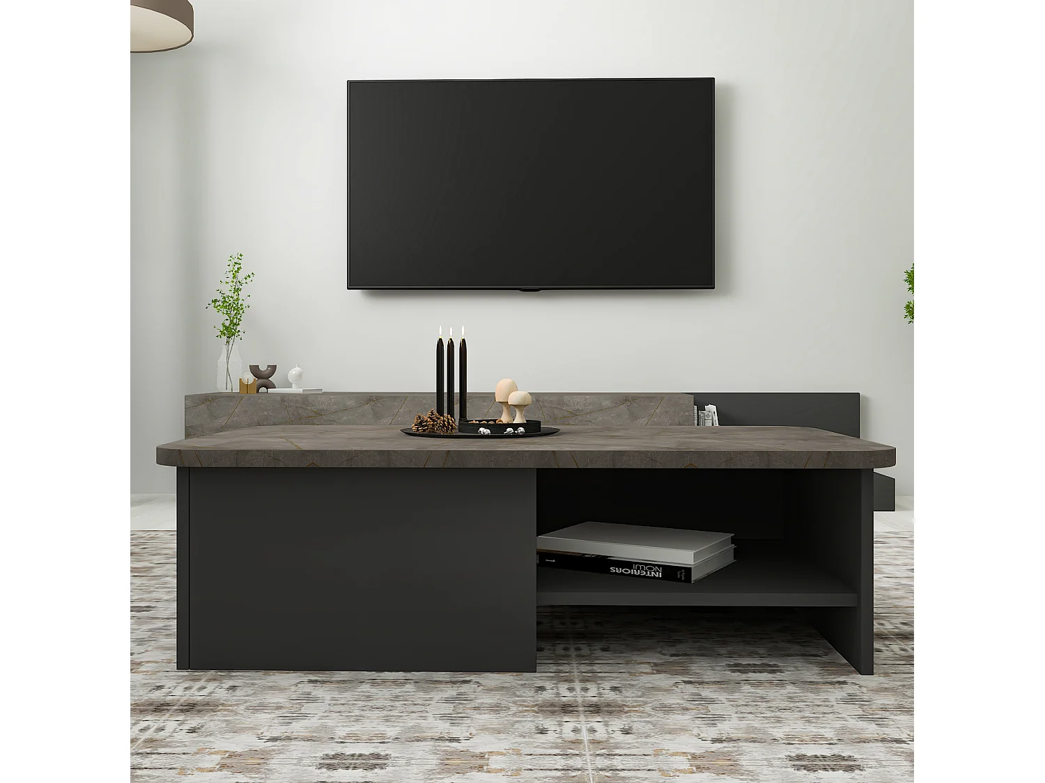 Couchtisch Majör Anthrazit Beige 9895