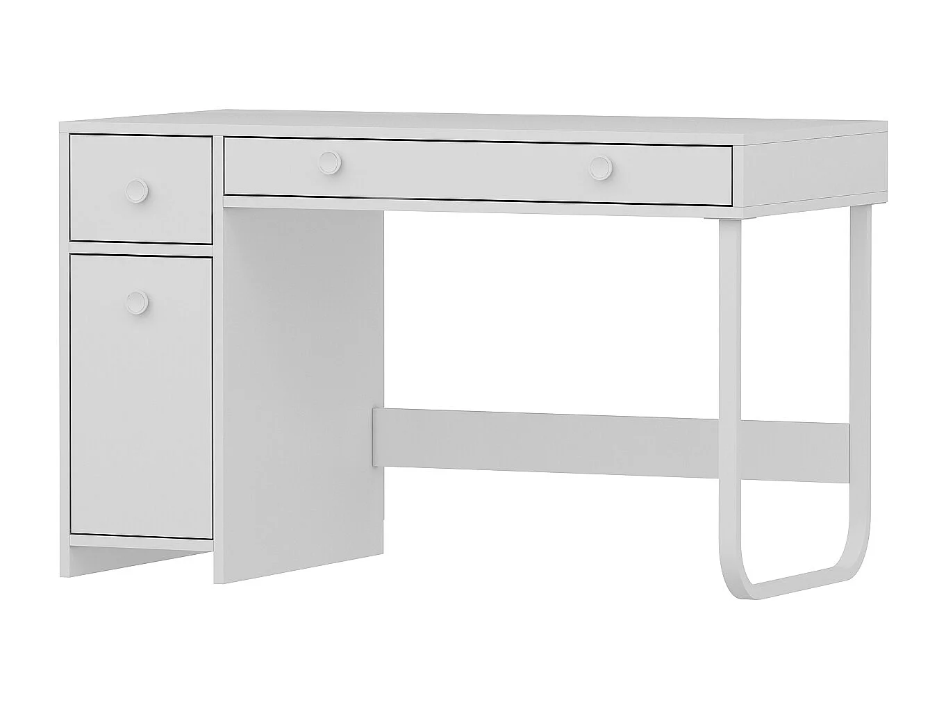 Schreibtisch Asil mit Metallfüße Weiß 9741