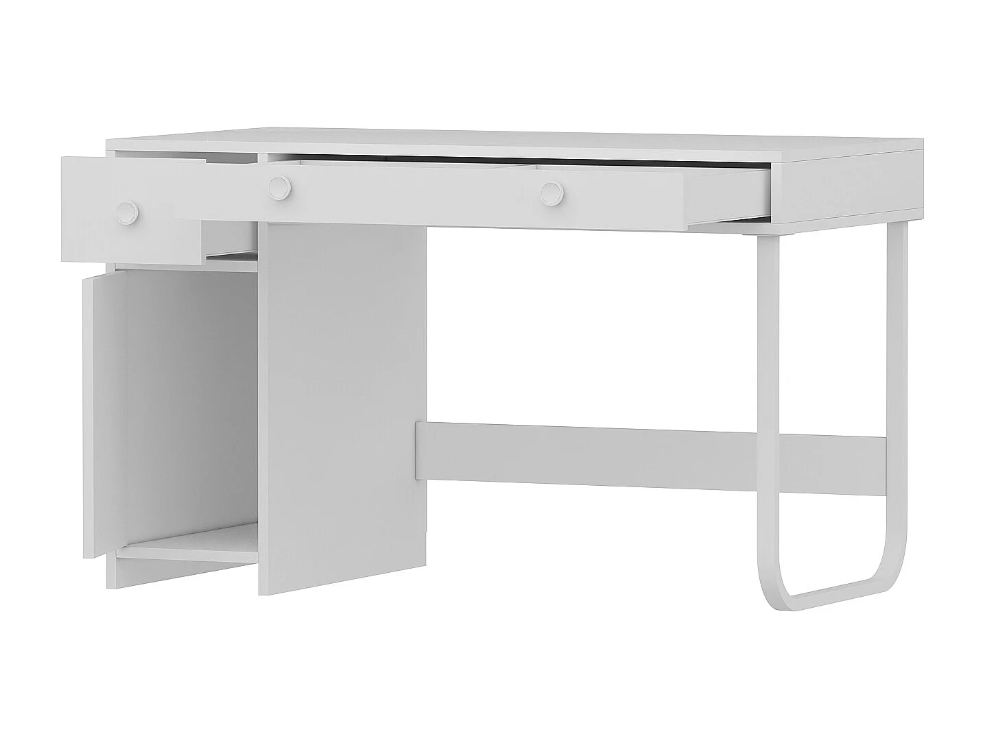 Schreibtisch Asil mit Metallfüße Weiß 9741