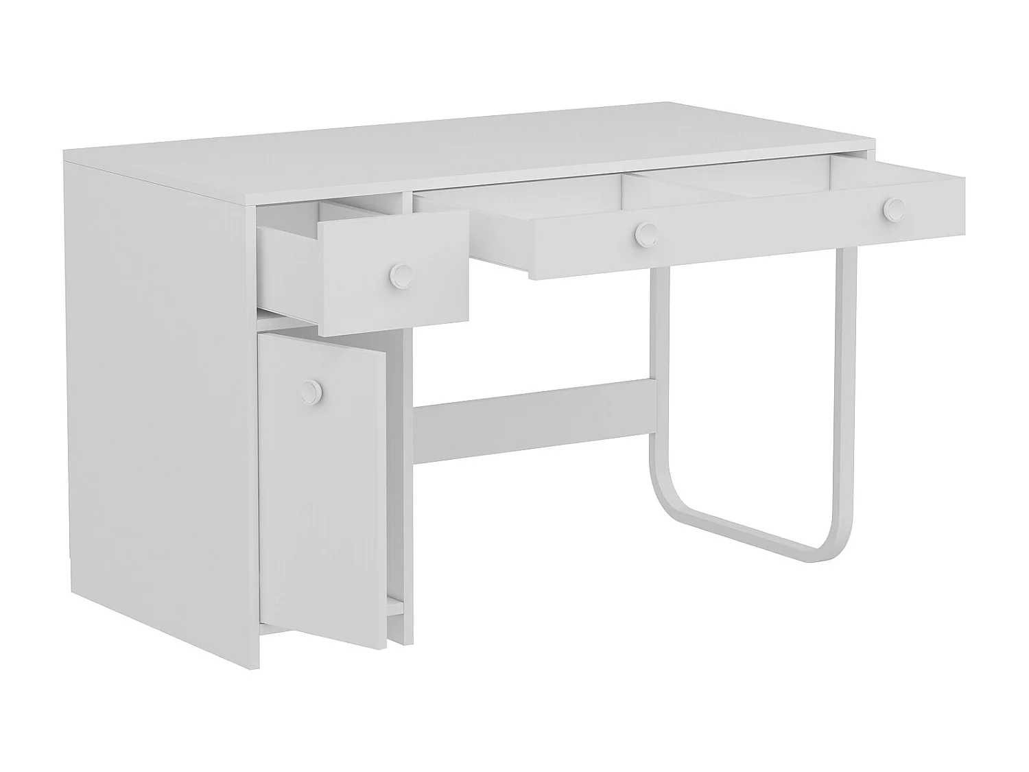 Schreibtisch Asil mit Metallfüße Weiß 9741
