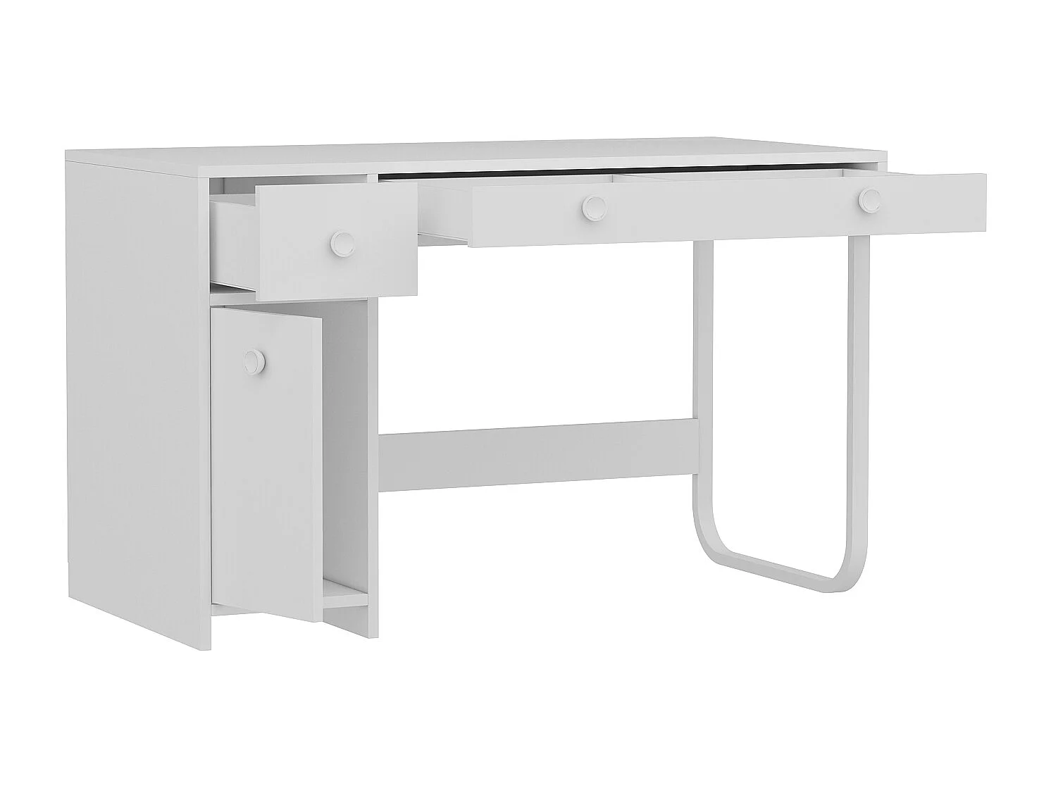 Schreibtisch Asil mit Metallfüße Weiß 9741