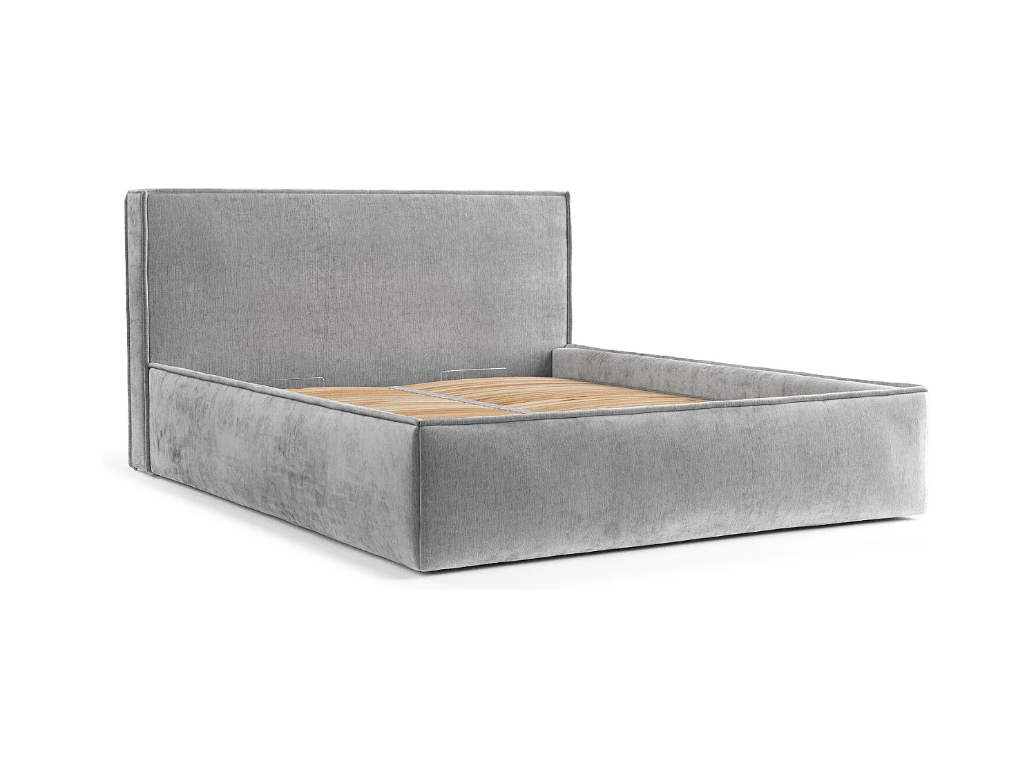 Polsterbett Lounge - 160 x 200 cm - Chenille-Stoff - hellgrau