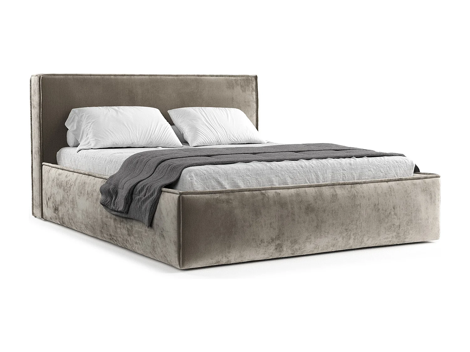 Polsterbett Lounge - 120 x 200 cm - Chenille-Stoff - beige