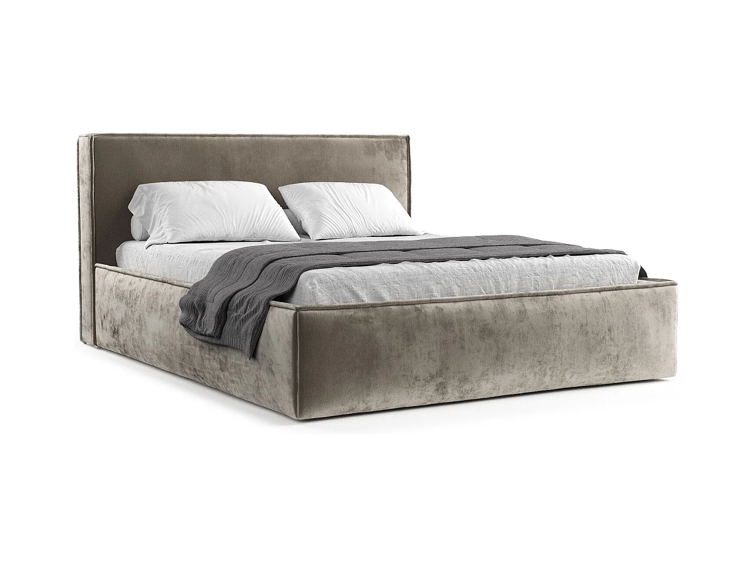 Polsterbett Lounge - 160 x 200 cm - Chenille-Stoff - beige