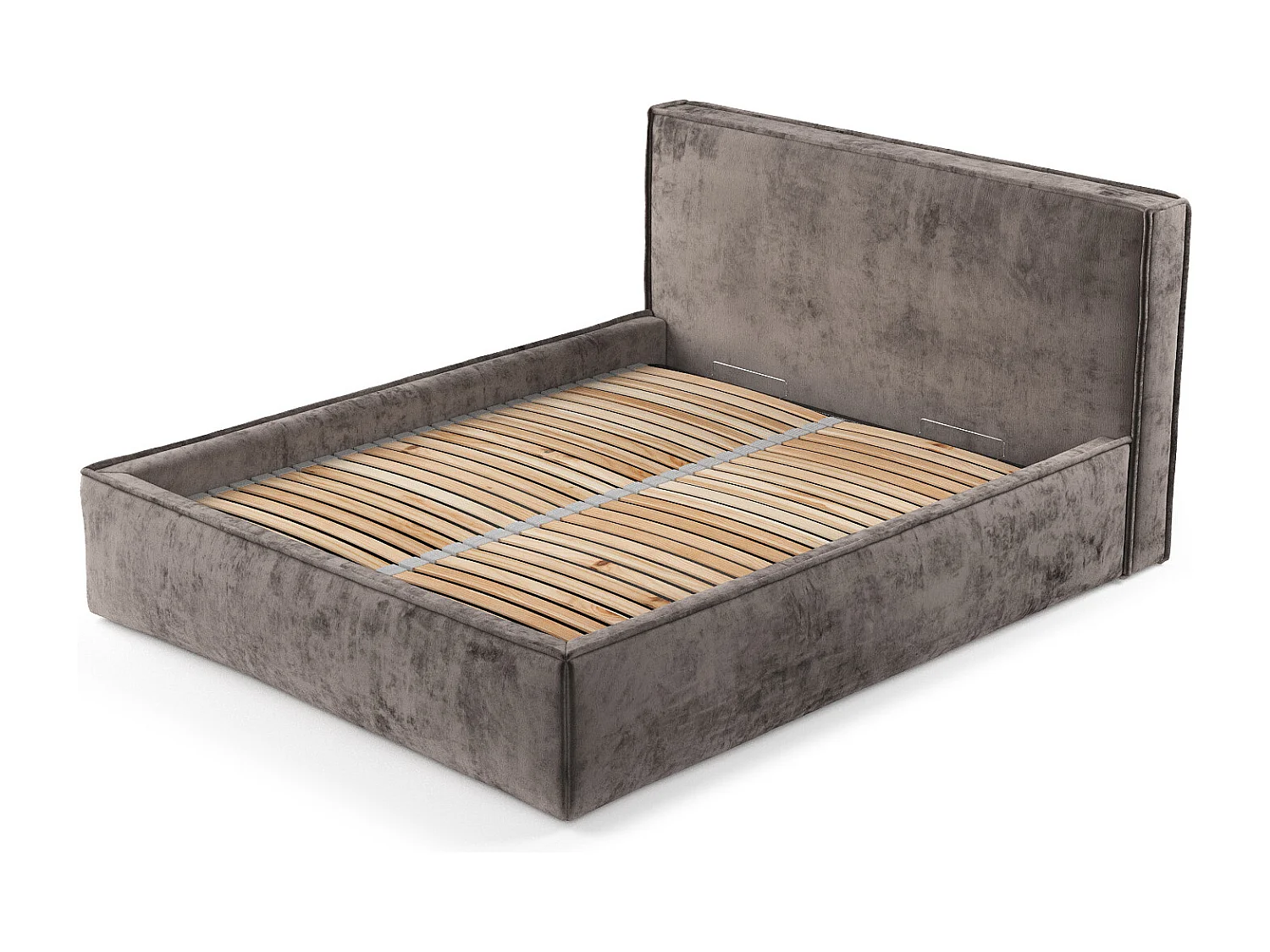 Polsterbett Lounge - 200 x 200 cm - Chenille-Stoff - braun