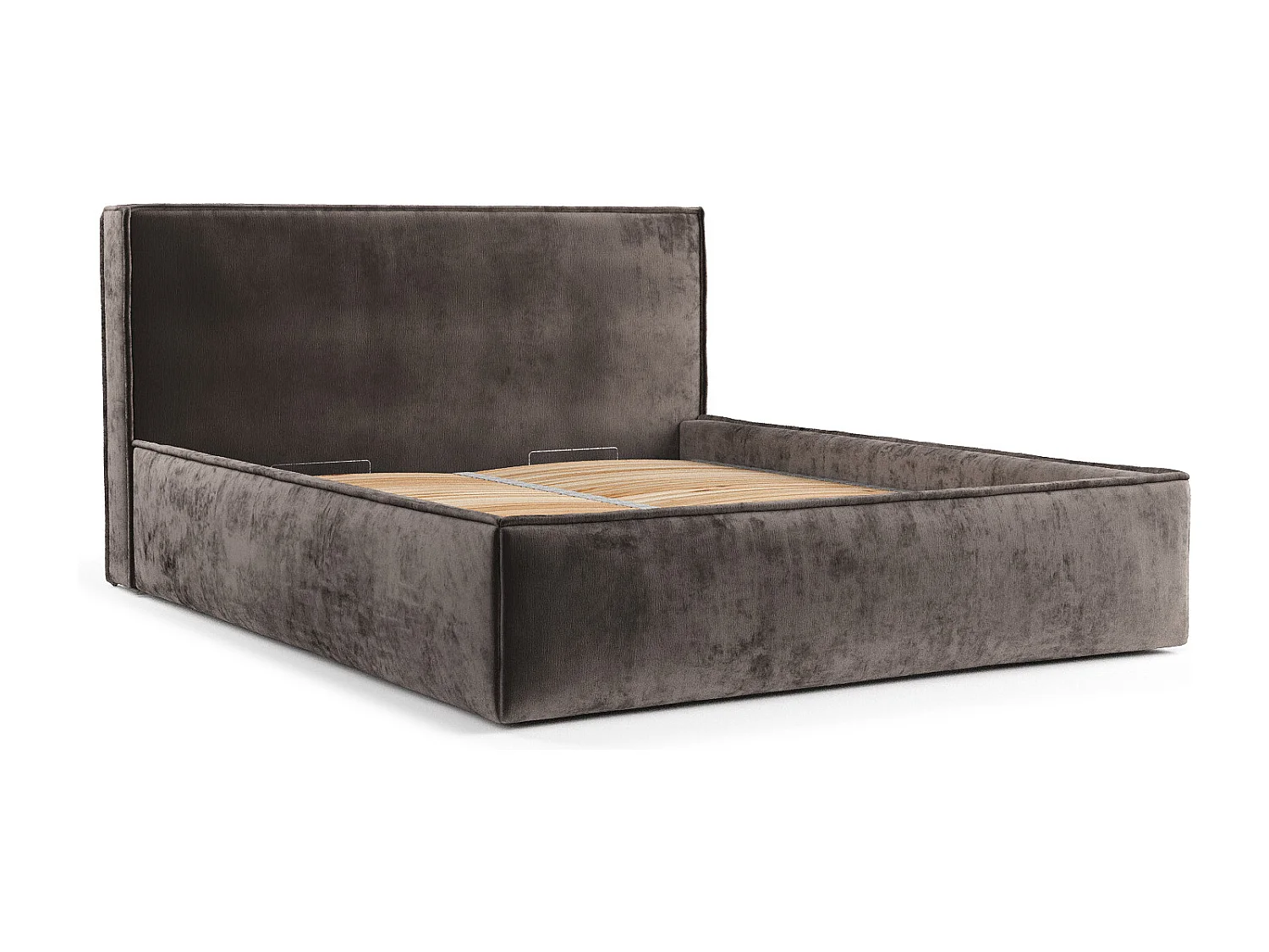 Polsterbett Lounge - 160 x 200 cm - Chenille-Stoff - braun