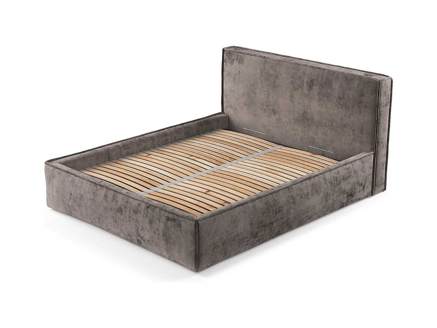 Polsterbett Lounge - 160 x 200 cm - Chenille-Stoff - braun
