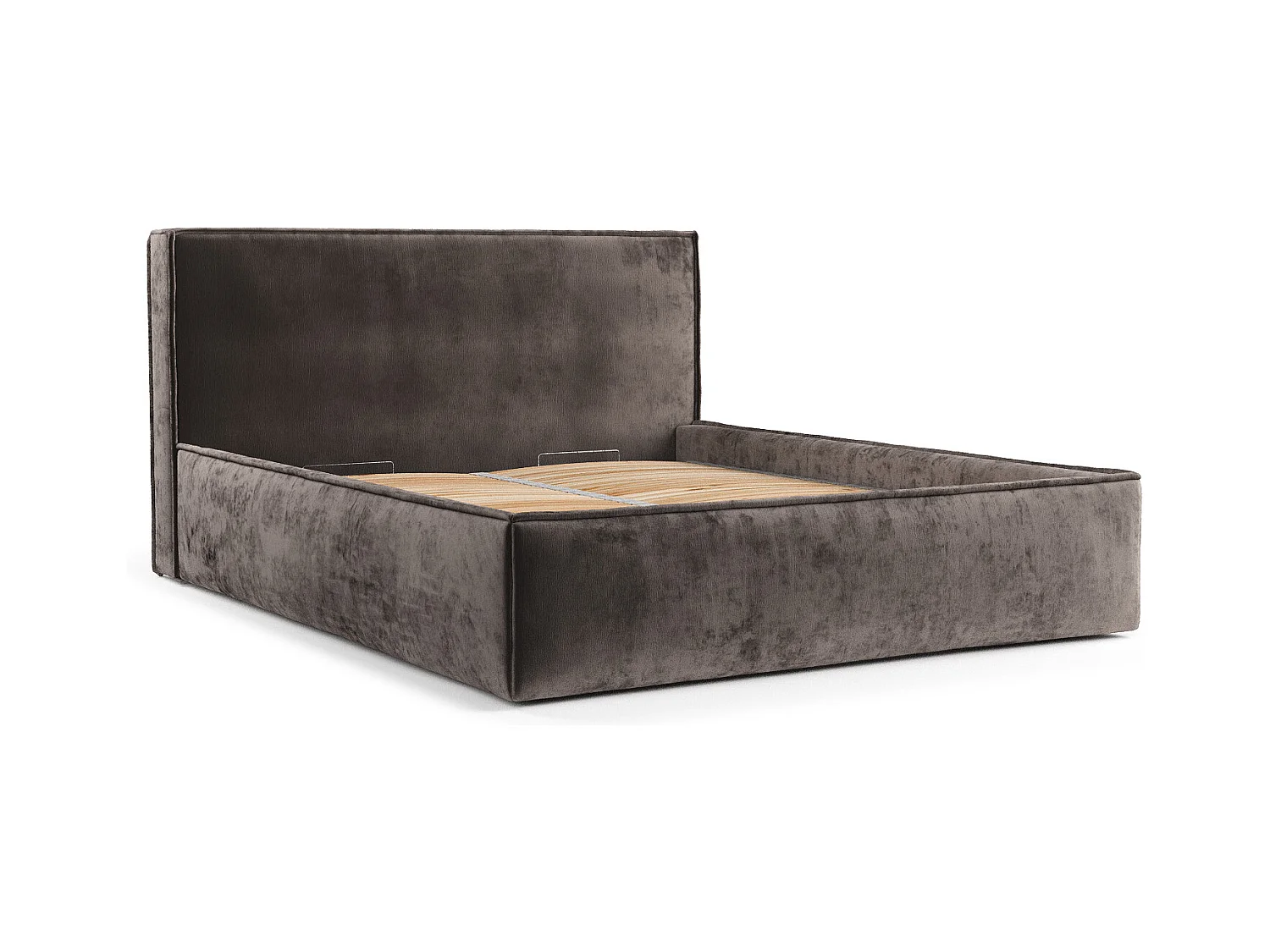 Polsterbett Lounge - 160 x 200 cm - Chenille-Stoff - braun