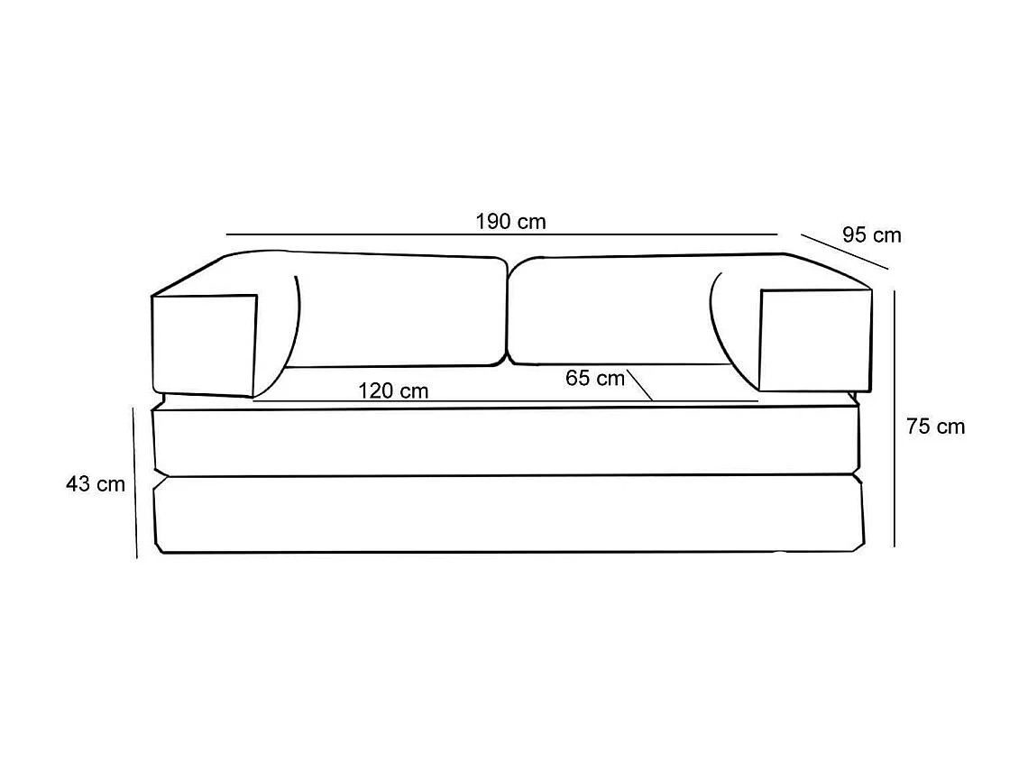 Canapé chauffeuse 3 places en chenille Comfort