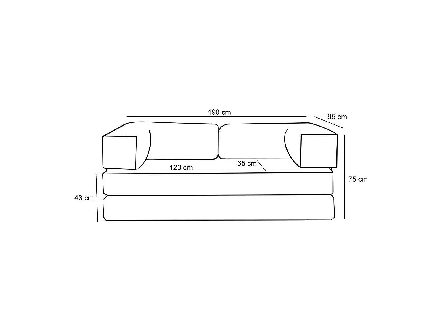 Canapé chauffeuse 3 places en chenille Comfort