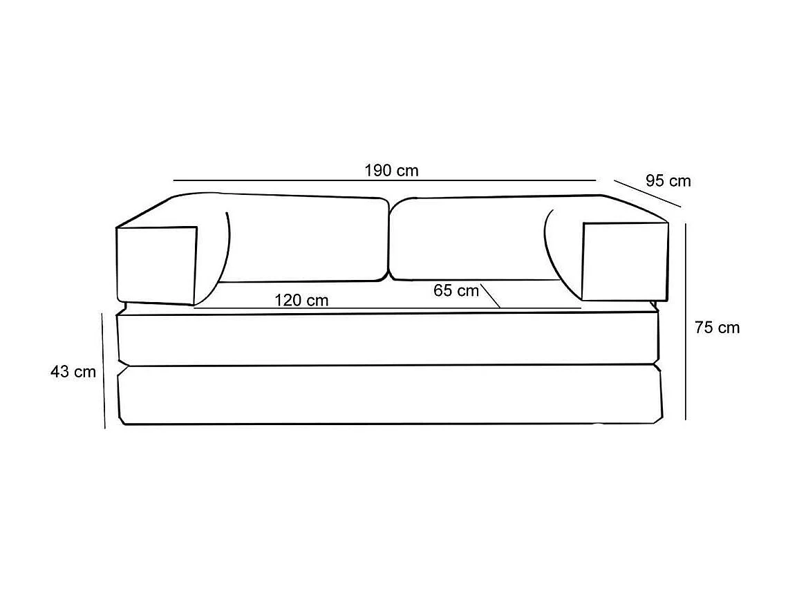 Canapé chauffeuse 3 places en chenille Comfort