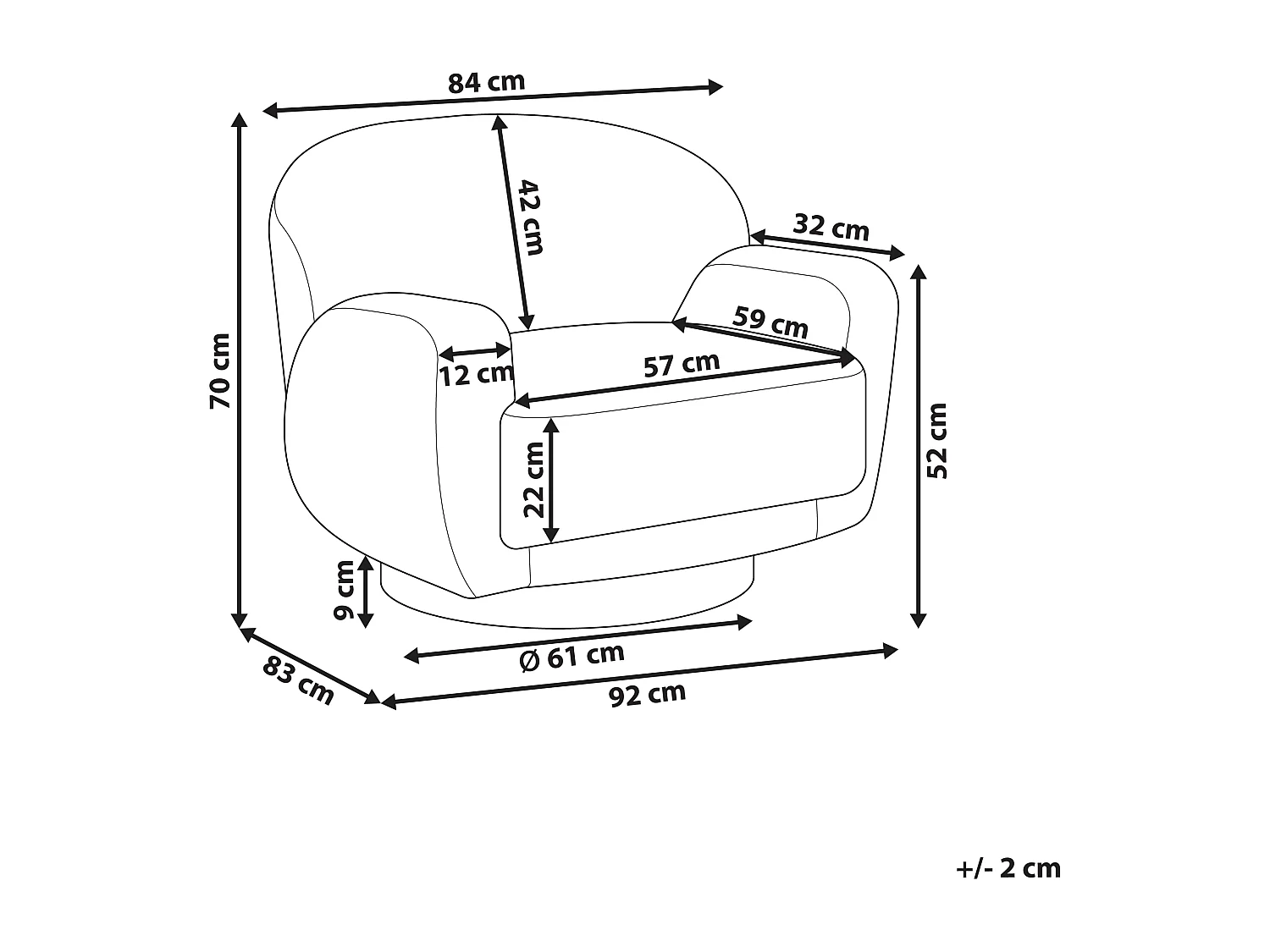 Fotel LEJRE Jasnobeżowy