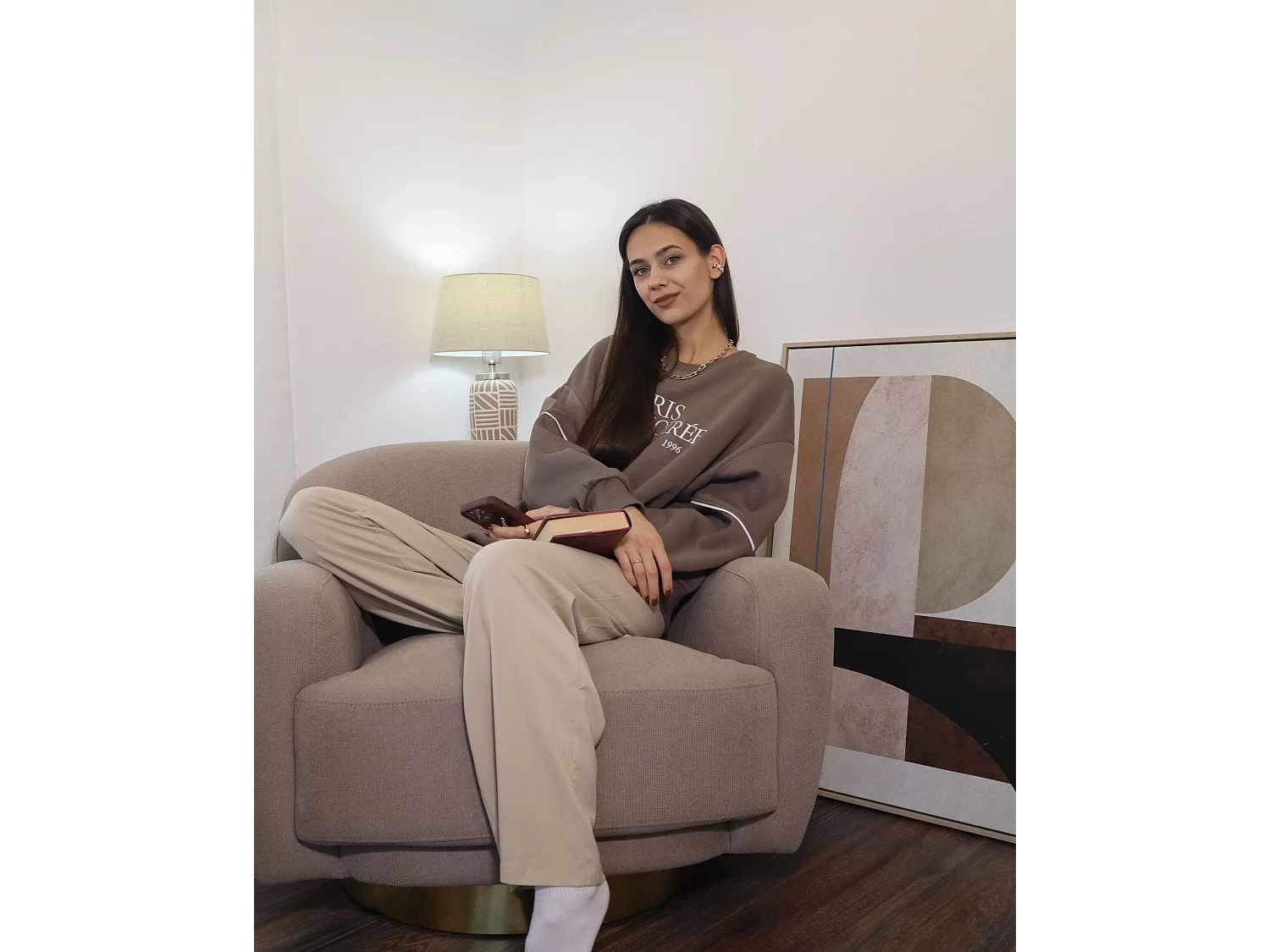 Sessel LEJRE Stoff Taupe