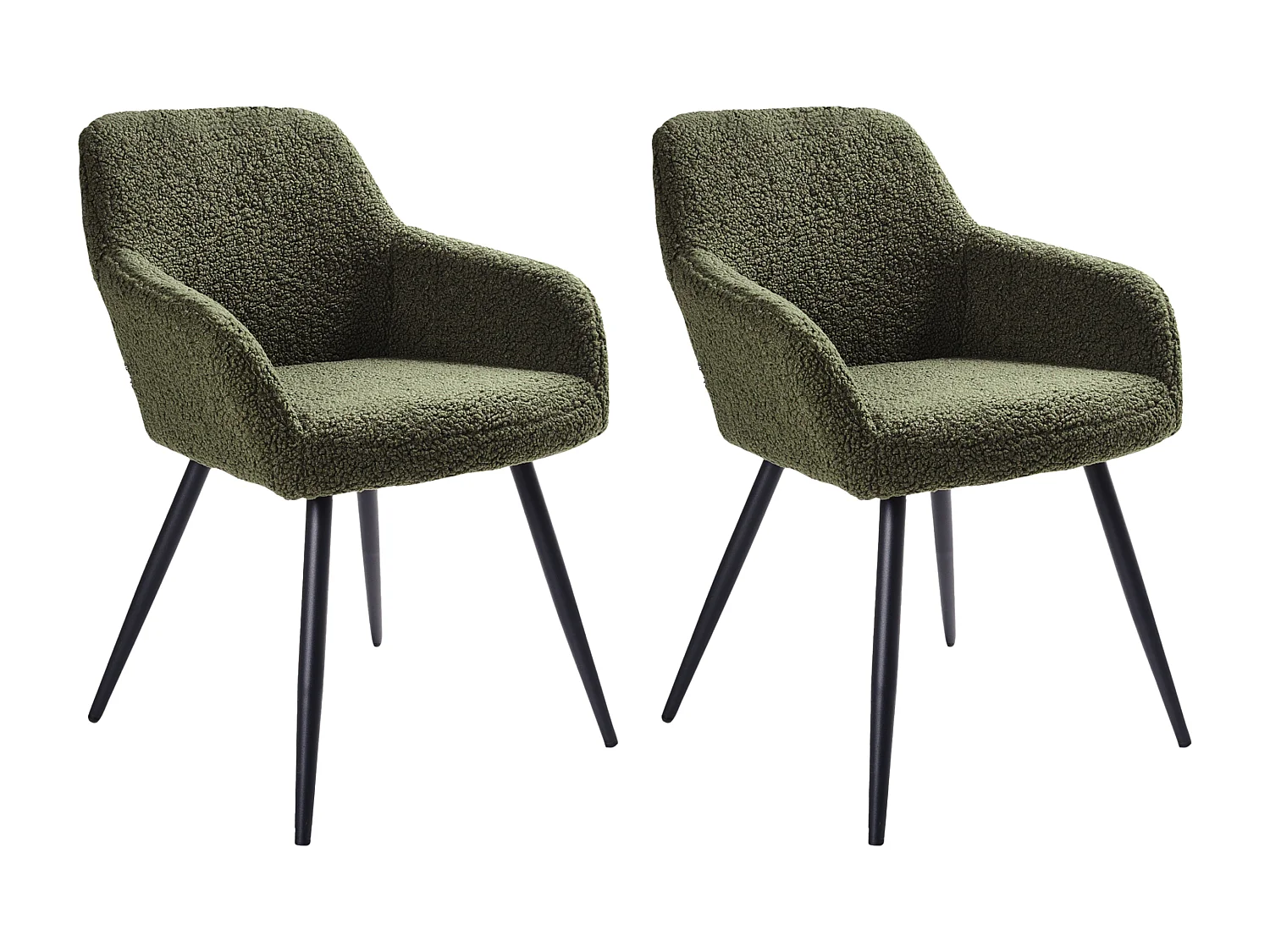Lot de 2 chaises de salle à manger CASMALIA Bouclé Vert foncé