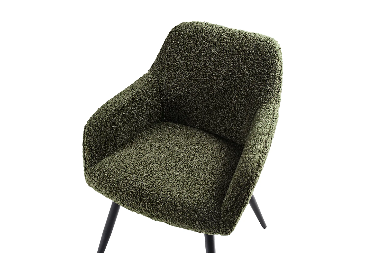 Lot de 2 chaises de salle à manger CASMALIA Bouclé Vert foncé