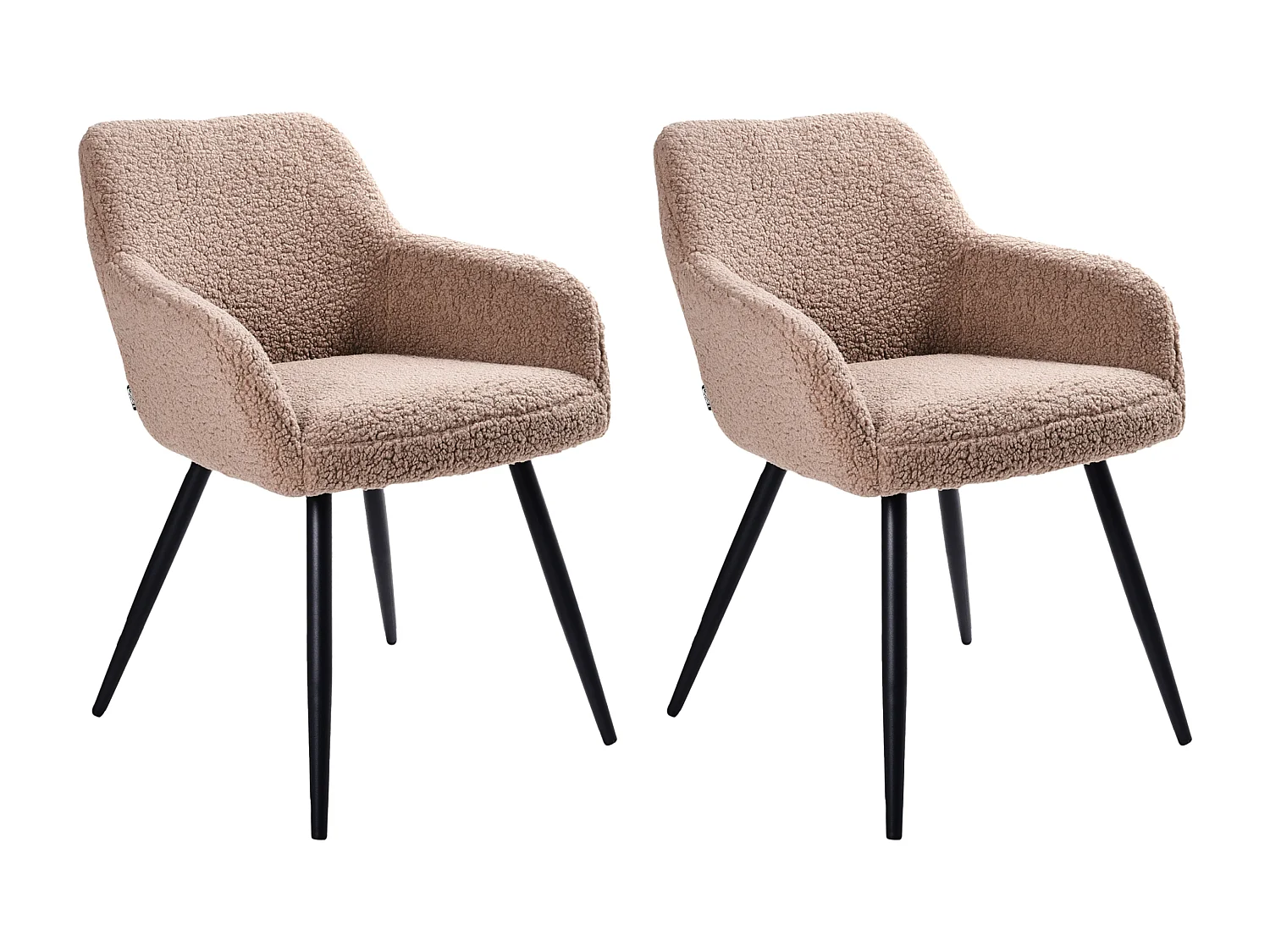 Zestaw 2 krzeseł do jadalni CASMALIA Boucle Beżowoszary