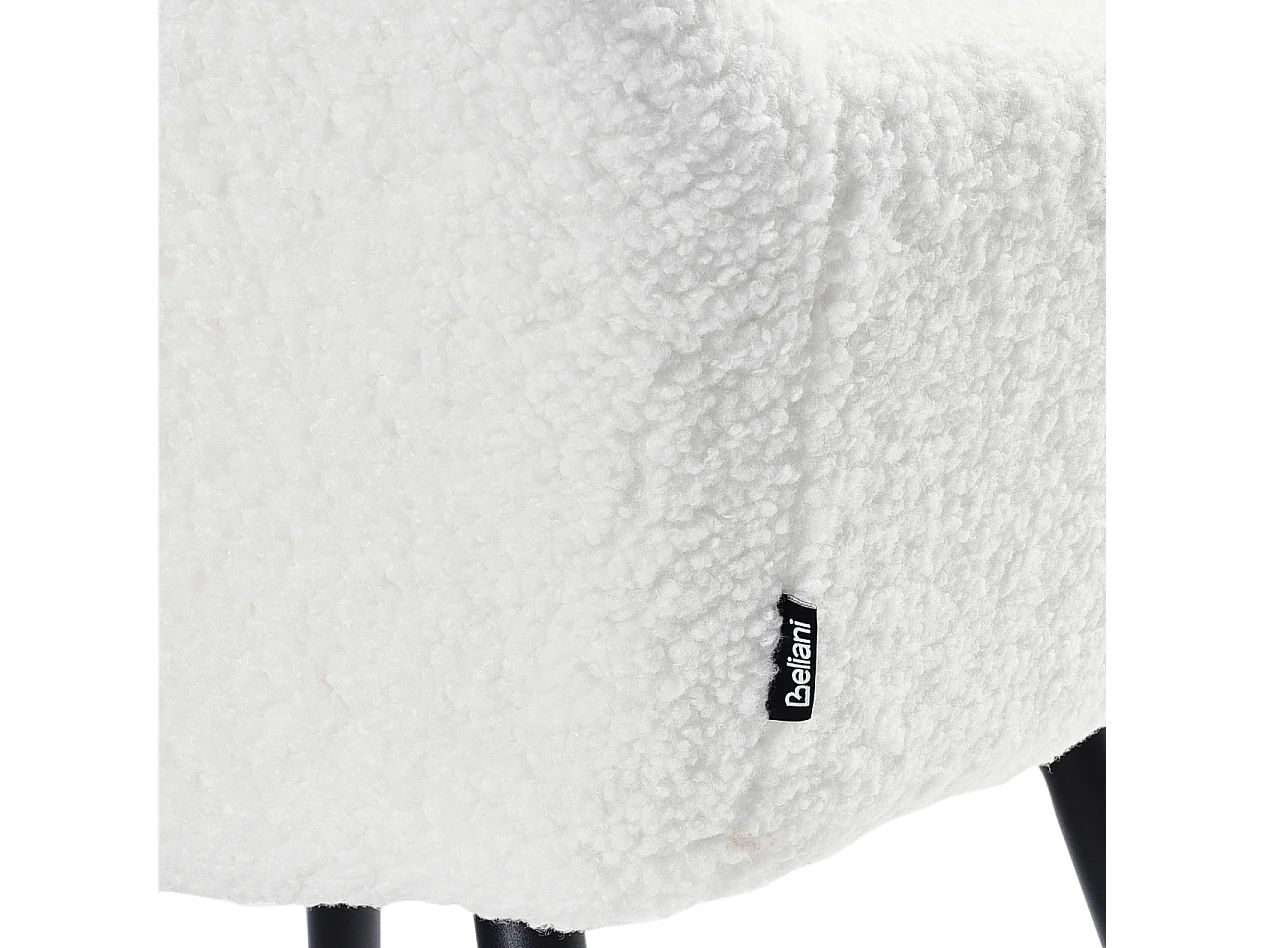 Zestaw 2 krzeseł do jadalni CASMALIA Boucle Złamana biel