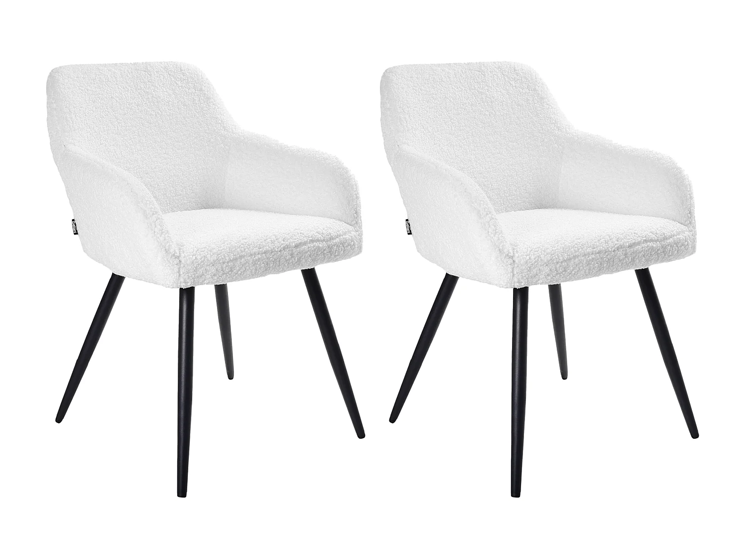 Set van 2 eetkamerstoelen CASMALIA Bouclé Gebroken wit