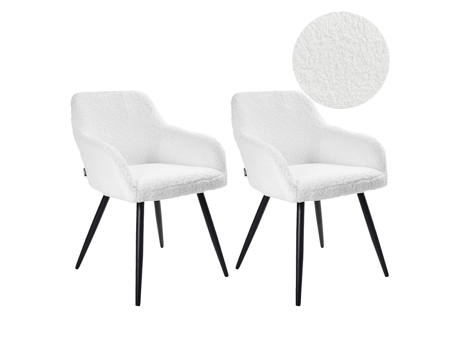 Set van 2 eetkamerstoelen CASMALIA Bouclé Gebroken wit