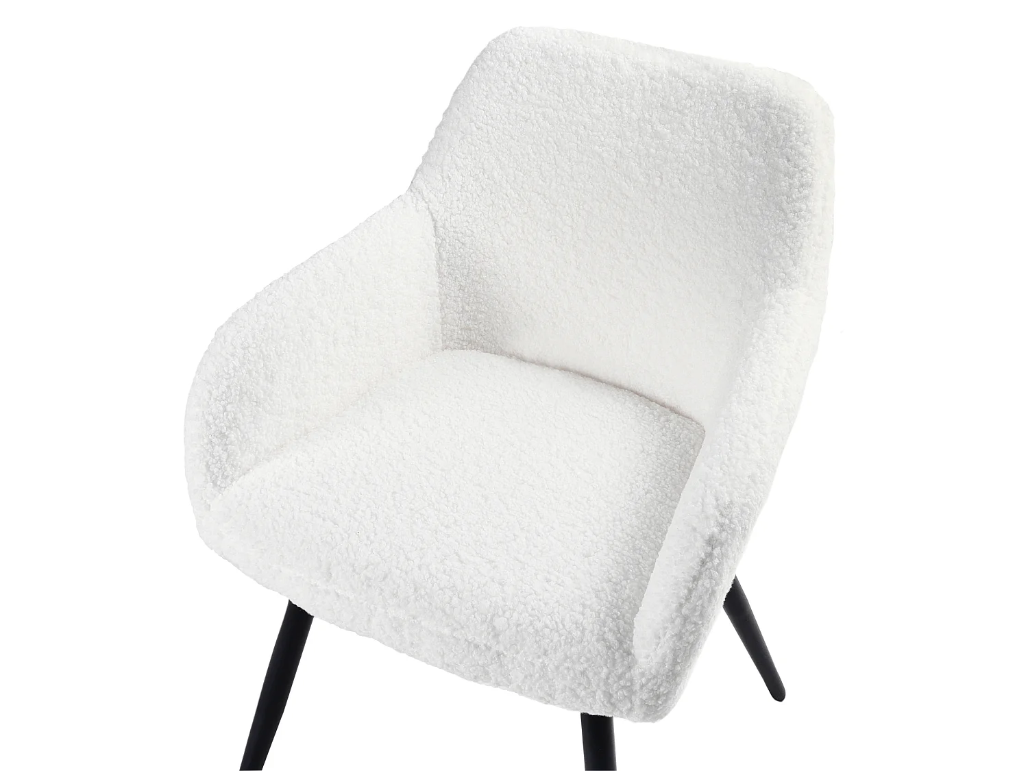 Set van 2 eetkamerstoelen CASMALIA Bouclé Gebroken wit