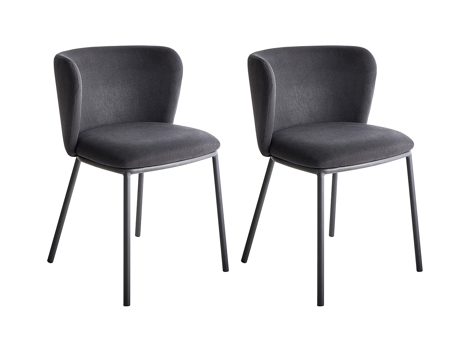 Esszimmerstuhl 2er Set MINA Stoff Schwarz
