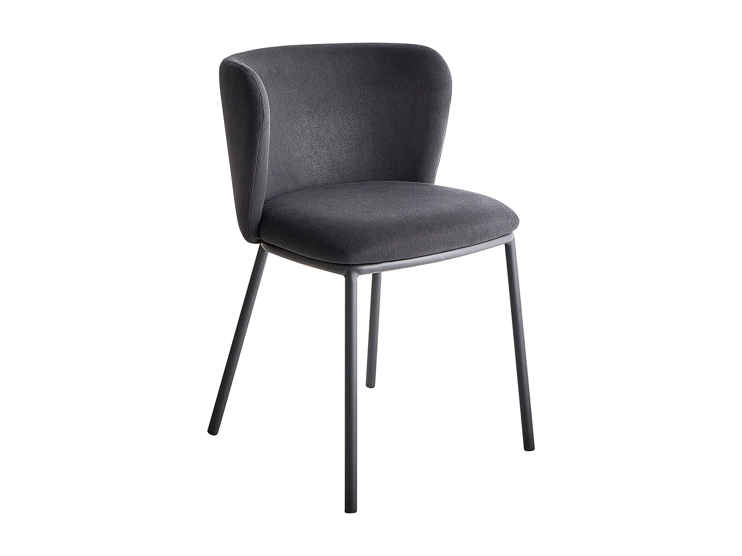 Lot de 2 chaises de salle à manger MINA Tissu Noir