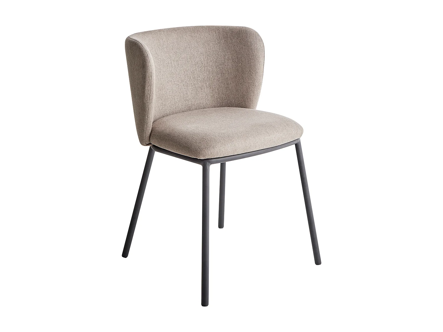 Lot de 2 chaises de salle à manger MINA Tissu Taupe