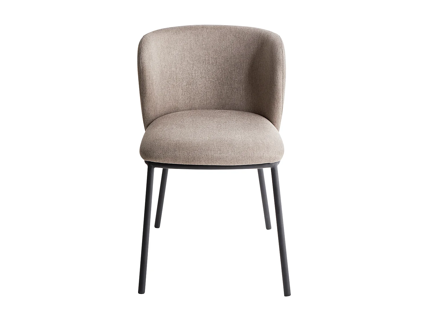 Lot de 2 chaises de salle à manger MINA Tissu Taupe