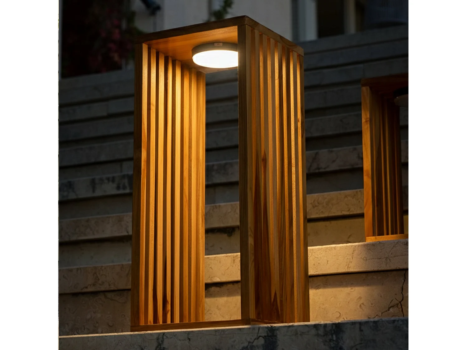 Lanterne solaire décorative CHENNAI Bois Bois H50cm