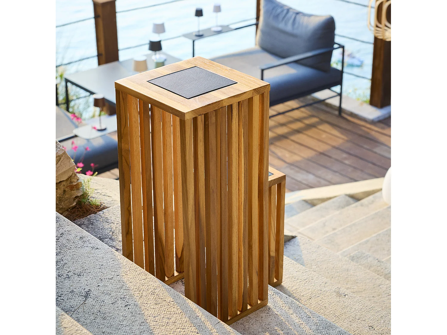 Lanterne solaire décorative CHENNAI Bois Bois H50cm